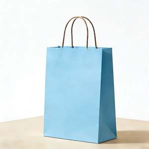 Custom-<b>patterned</b> Eco-friendly Kraft <b>Paper</b> Shopping Bags with <b>Paper</b> Rope Handles for Gift and Retail Packaging - Product Image 1