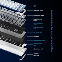 Clavier mécanique sans fil Weikav WK87, 3 modes, hot-swap, structure à joint, RGB, QMK/VIA, clavier de jeu personnalisé pour PC gamer