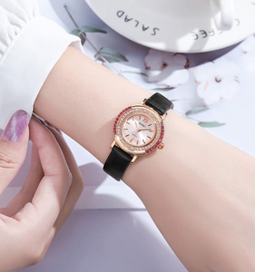 Montre vintage pour femmes SKMEI 1855, ronde, en cuir véritable, avec logo personnalisé, montres de luxe pour femmes, quartz, marque propre - Product Image 1