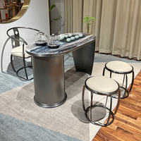 Mesa de Centro Moderna de Estilo Simple y Lujoso con Superficie de Piedra para Balcón, Hogar u Oficina
