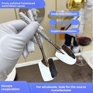 Cuchara de sandía martillada de acero inoxidable moderna de moda, <span class=keywords><strong>pala</strong></span> cuadrada de alto valor para postres y helados, uso doméstico - Product Image 6