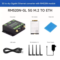 HT Hot Seller Waveshare SIM8262/RM520 Modul 5G M.2 ke Konverter Gigabit Ethernet Mendukung SIMCom/QUECT E L untuk Komunikasi