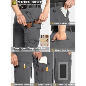 Pantalon cargo de randonnée pour homme, séchage rapide, résistant à l'eau, léger, en nylon, pour la pêche en plein air, tactique, 10 poches - Product Image 5