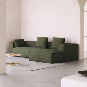 Canapé Modulable de Luxe Style Nordique en L pour Salon Tissu 3 Places Vert Compressé sous Vide - Product Image 2