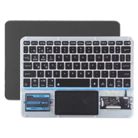 BT gunting lampu latar LED, tata letak US Keyboard transparan untuk iPad Android Windows Mac sistem tablet