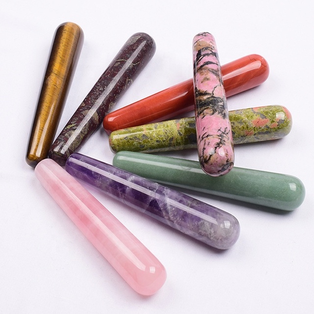 Natural Rose Quartz Yoni Wand Bulk Healing Crystal Scraping Massage Stick Tightening Crystal Yoni Wands for Women