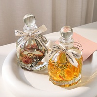 Fabricants de diffuseur de roseaux 100ML diffuseur de roseaux en verre de luxe avec fleur sèche