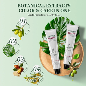 Shampoo <span class=keywords><strong>Colorante</strong></span> Professionale OEM per <span class=keywords><strong>Capelli</strong></span>, Nero Permanente Senza Ammoniaca, Marrone Scuro a Lunga Durata con Olio d'Oliva ed Erbe - Product Image 2