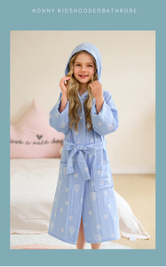 Girls 100% Cotton Muslin Bath <strong>Towels</strong> 2 Layers <strong>Dressing</strong> <strong>Gown</strong> Absorb Water Woven Kids Bathropes - Product Image 6