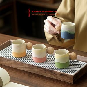 Verbotene Stadt Kulturelles Kreativ-Keramik-Porzellan Tausend Meilen Flüsse und Berge 70ml Teetasse Geschenkbox-Set Party-Souvenir - Product Image 2