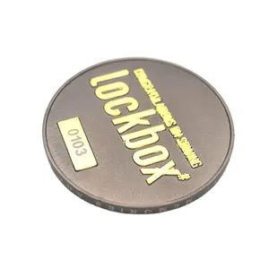 High quality gold black plated challenge coin custom souvenir 2 tone plating company logo challenge coins