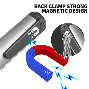 Lampe frontale magnétique rechargeable USB en aluminium avec zoom, lampe torche à clip stylo, éclairage multifonctionnel pour course en extérieur, pêche, portable, LED COB - Product Image 3