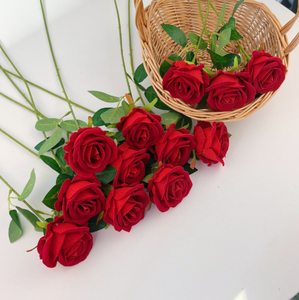 Rosas de <span class=keywords><strong>seda</strong></span> rojas al por mayor para decoración de bodas en el hogar - Product Image 5