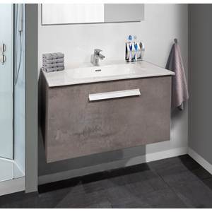 Meuble sous-vasque suspendu AURA 81 cm Ciment Clair - Product Image 1