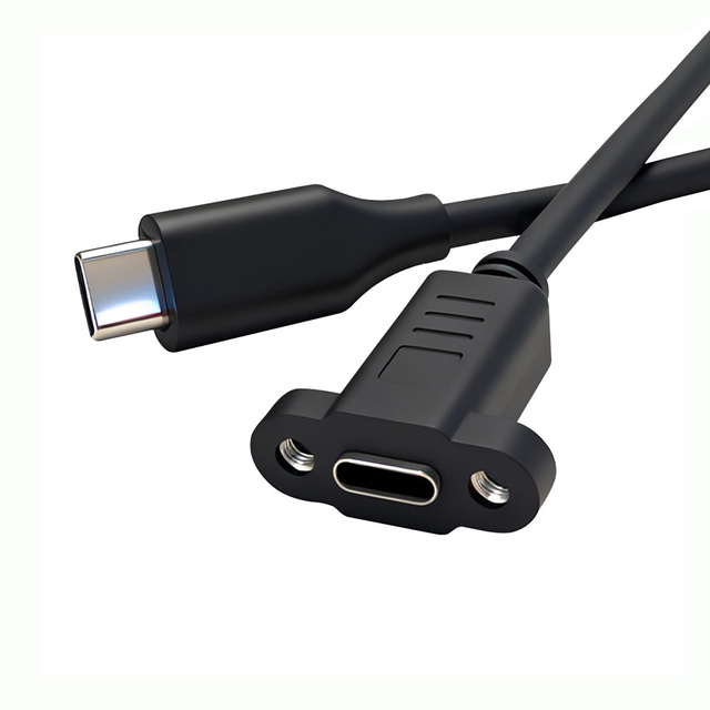USB Full Function Type-C 16 Core Male to Female Extension Cable With Ear Screw Holes 20Gbps PD100W for All Type-C Devices