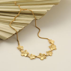 G4761 Wholesale Stainless Steel Flower Charm Long Y Shaped Necklace <b>Bracelet</b> Jewelry <b>Sets</b> 18k Gold Plated Jewelry <b>Sets</b> - Product Image 3