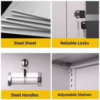 Lemari arsip kantor logam anti karat dengan kunci, lemari penyimpanan baja berdiri di lantai dengan pintu ganda dan penyimpanan model laci