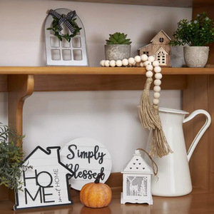 Nova Chegada: Bandeja Redonda de Madeira Ecológica de 2 Níveis Estilo Art Déco com Decoração Personalizada em Cores Rústicas para Todas as Ocasiões - Product Image 5