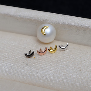10 DIY 925 Silver Small Moon Plug <b>Concealer</b> Baroque Through-Hole Bead Plug Accessory Material for Jewelry Flower Hat Baroque - Product Image 5
