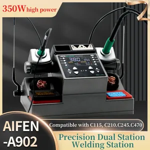 Estación de Soldadura AIFEN A902 con Doble Mango <span class=keywords><strong>C210</strong></span> C245 C115, Plataforma de Retrabajo para Reparación de Placas PCB BGA de Teléfonos, Herramientas de Soldar - Product Image 4