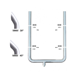 Kits de pile d'échappement en acier inoxydable à <span class=keywords><strong>45</strong></span> degrés de 8 pouces pour Peterbilt Kenworth - Product Image 1
