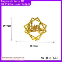 Fabrikpreis 3D Plastik Happy Birthday Cake Topper Diamantrahmen Stern Kursiv Schrift Geburtstagstorten-Dekoration Party-Feier