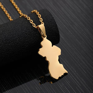 Collier carte du pays des Caraïbes en or, collier pendentif carte de la <span class=keywords><strong>Guyane</strong></span> - Product Image 3