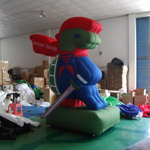 Maskot Kura-Kura Tiup Custom KeepFuns Cayman Airways - Karakter Kartun Tiup Raksasa untuk Promosi Merek - Product Image 6