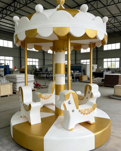 เครื่องเล่นม้าหมุนไฟฟ้าสุดหรูสีทองสำหรับเด็กเล่นในร่ม/กลางแจ้ง รูปทรงสัตว์ เหมาะสำหรับคาเฟ่ ปาร์ตี้ และห้างสรรพสินค้า - Product Image 3