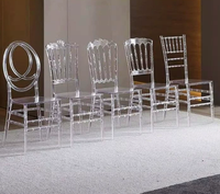 Chaise Chiavari en acrylique transparent imperméable, facile à nettoyer, empilable, pour hôtel, mariage, banquet, événement, réception, traiteur