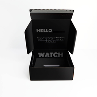 Boîtes d'emballage en carton rigide de luxe pour montres, avec bande de déchirement, pelliculage mat, vernis sélectif UV, en carton ondulé, pour l'expédition