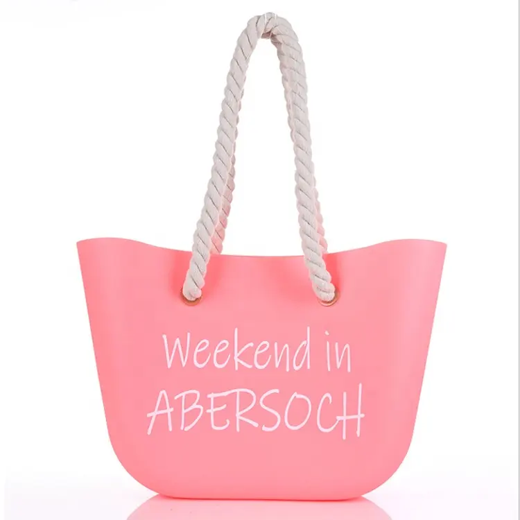 Custom Logo Waterproof Silicone Women's Shoulder Bag Unbreakable Fashion Beach Tote Handbag