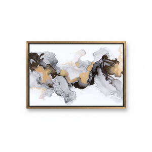 Toile imprimée : Art moderne en marbre gris, décoration murale élégante, TOILE ENCADRÉE DORÉE - Product Image 2