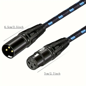 <span class=keywords><strong>Cable</strong></span> <span class=keywords><strong>XLR</strong></span> de 3 pines <span class=keywords><strong>macho</strong></span> <span class=keywords><strong>a</strong></span> hembra <span class=keywords><strong>Cable</strong></span> de altavoz <span class=keywords><strong>XLR</strong></span> equilibrado adecuado para micrófonos Preámbulos Sistemas de altavoces Estación de radio Más - Product Image 4