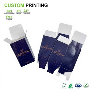 Boîtes d'emballage de parfum en carton personnalisées brillantes à motif géométrique bleu nuit pour cartons d'unités d'Eau de Parfum Titan - Product Image 1