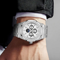 Montre mécanique automatique de luxe pour homme, cadran squelette multifonctionnel, boîtier en acier inoxydable, logo personnalisé, montre-bracelet