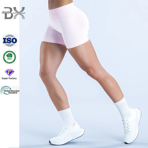 Shorts Deportivos de Cintura Media para Mujer, Transpirables, Cómodos, de Color Sólido, para Gimnasio, Yoga - Product Image 1