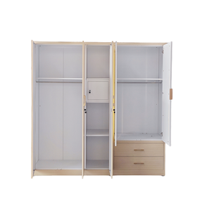 发光二极管照明套装简约金属5门衣柜图案钢Almirah储物柜卧室镜子壁橱Lemari Pakaian - Product Image 2