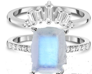 925 <b>Silver</b> <b>Emerald</b> Cut Diamond Engagement <b>Ring</b> Prong Setting Classic Women's Fine Jewelry - Product Image 1