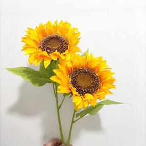 Stem Flowers Wholesale Top Grade Artificial Sunflowers Large Silk Flowers Sunflower With Stem For Decoration