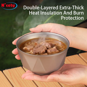 Cuencos de titanio ultraligeros de varios tamaños, portátiles, duraderos, no se dañan fácilmente, fáciles de limpiar para acampar - Product Image 5