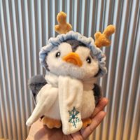 Porte-clés pendentif pingouin en peluche personnalisable, mini animal mignon et moelleux, rembourrage en coton PP, taille 11-30 cm, accessoire de fête unisexe