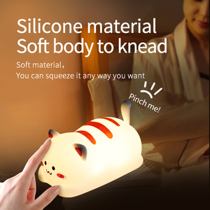 Dễ Thương Mèo <span class=keywords><strong>LED</strong></span> Bảng Đèn Ánh Sáng Ấm Áp Mềm Mại Silicone Ánh Sáng Ban Đêm Cho Trẻ Em Phòng USB Có Thể Sạc Lại Cảm Ứng Đèn Cạnh Giường Ngủ Cô Gái Phòng Ngủ - Product Image 5