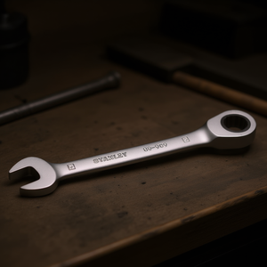 Stanley Flat Ratchet Wrench 89-909 9mm Open End Combination <b>Tool</b> - Product Image 3