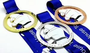 Rugby-Medaille Herstellung emaille Jiujitsu individuelle Judo-Medaillen Sport mit Sublimationsdruck Band