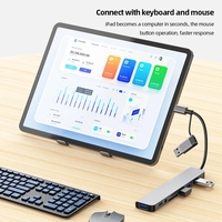 Estación de Acoplamiento Inteligente JustLink 8 en 1 USB 3.0 C de Aluminio, Hub USB Tipo C con Carga PD para Adaptador de Computadora Tipo C