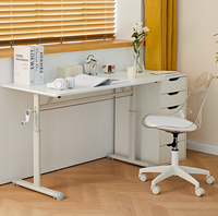 Table de jeu réglable en hauteur à manivelle, bureau d'étude blanc pour étudiants, vente en gros d'usine