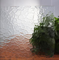 Vidrio Figurado con Patrón Karatachi Nashiji Moru, Transparente, Ultra Claro, Gris Bronce, de 3-8 mm
