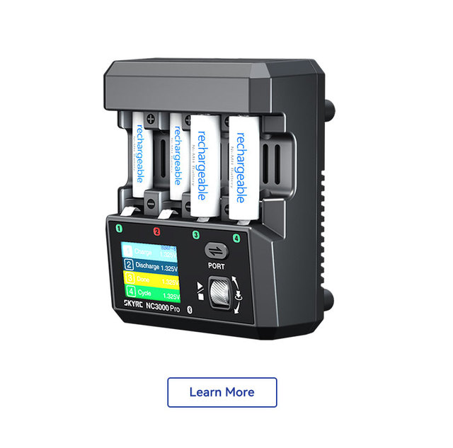 4-Slot AA AAA Battery Analyzer SKYRC NC3000 Pro Smart Charger 22W PD QC APP 6 Modes Discharge for NiMH NiCd RC Hobby