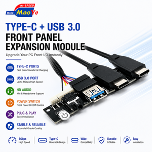 สายต่อขยายพอร์ต USB3.0 ด้านหน้า MAOYE หัวต่อ 20 พิน สายอะแดปเตอร์ USB A พร้อมสายสัญญาณเสียง HD และสวิตช์เปิด-ปิด สำหรับเคสคอมพิวเตอร์ตั้งโต๊ะ OEM - Product Image 3